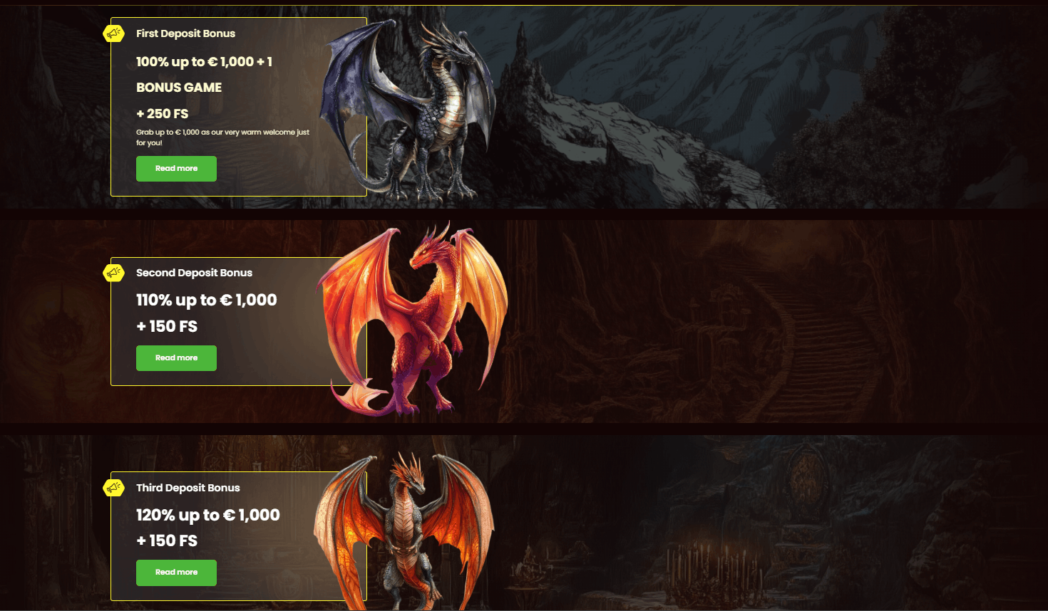 Dragonslots Casino Welcome Bonus – 825% up to €5,250 + 650 Free Spins