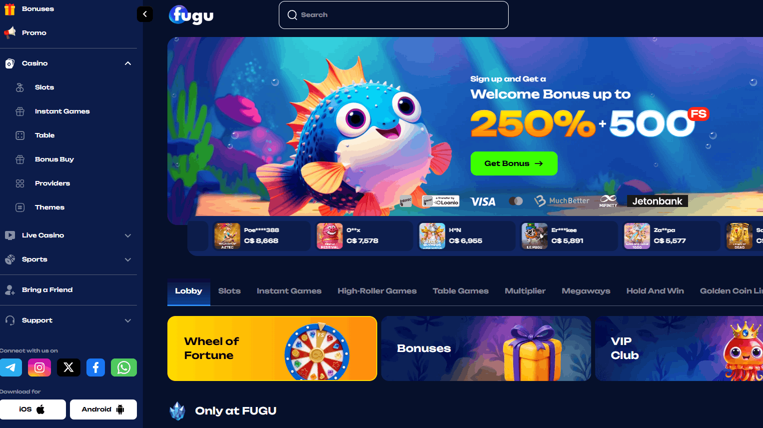 Fugu Casino – Fast crypto withdrawals and 250% welcome bonus